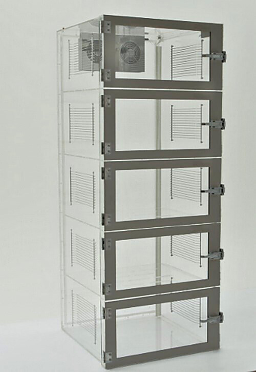 IsoDry Smart nitrogen desiccator cabinet, acrylic, 5 chambers with automatic RH control  |  3950-50F-ISO displayed