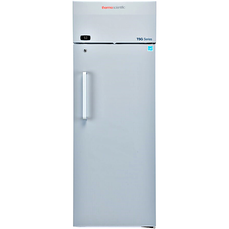 23.0 cu. ft. TSG2305SA Solid Door Lab Refrigerator by Thermo Fisher Scientific with a 2–8°C temperature range features insulated doors and heat-free defrost