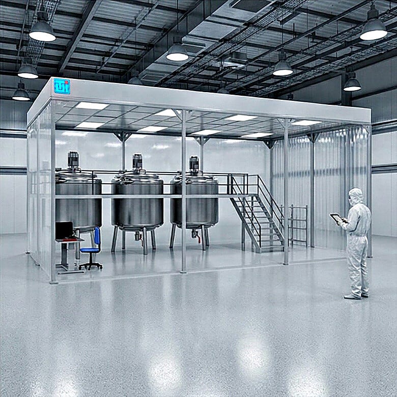 Contamination-controlled high bay cleanroom with extended vertical clearance for tall equipment and large systems | 6604-PP-07 displayed