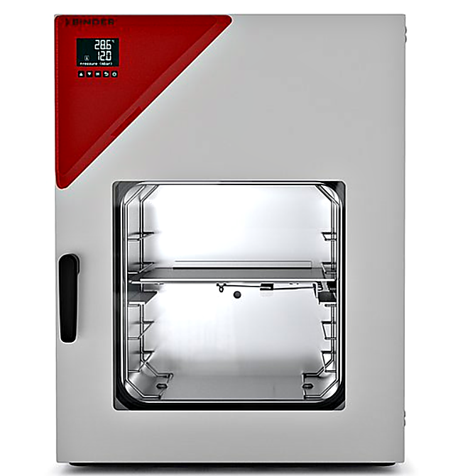 BINDER VD-56 1.9 cu. ft. Vacuum Drying Chamber provides fast, gentle drying of non-flammable solvents; includes one aluminum expansion rack
