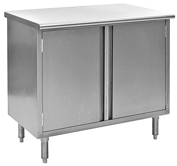 Enclosed Base Worktables come with a rolled rim (41 mm) on the front and back with the sides  |  5656-16A displayed