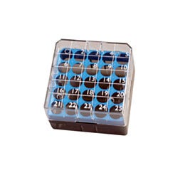 Storage; 25 Cell Box, Poly Carb, Case of 36
