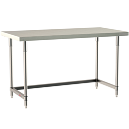 Metro TableWorx Mobile-Ready Work Table 316 Stainless Steel 3-Sided Frame 24