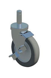 Metro Super Erecta Stem/Swivel Caster with Brake Chrome-Plated Steel and Polyurethane 5