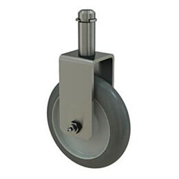Caster; Stem/Rigid, 304 Stainless Steel & Polyurethane, 300 lbs, 5