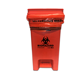 13 gallon Biohazard Bin with Foot Pedal Operated Lid, MTC Bio, A8000B