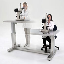 Work Station; BioSafe® ErgoHeight®, 304 Stainless Steel, Perforated Top, 48