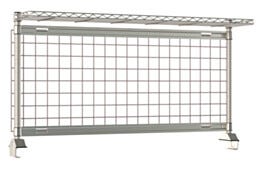 Metro Productivity Riser with Metroseal Gray SmartWall Grid and One 304 Stainless Steel Wire Overshelf for 60