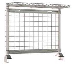 Metro Productivity Riser with Metroseal Gray SmartWall Grid and One 304 Stainless Steel Wire Overshelf for 36