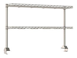 Metro Productivity Riser with Two 304 Stainless Steel Wire Overshelves for 48