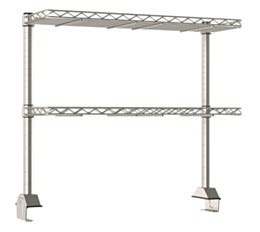 Productivity Riser with Two 304 Stainless Steel Wire Overshelves for 36