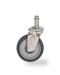 Metro MetroMax iQ Stem/Swivel Caster Chrome-Plated Steel and Polyurethane 300 lbs 5