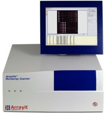 ArrayPix Fluorescence Microplate Microarray Scanner scans 96 microarrays in less than 3 minutes  |  3031-31 displayed