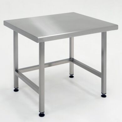 Stainless steel ISO-rated cleanroom table with solid top features ultra-smooth surfaces for easy cleaning and sterilization  |  