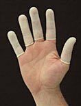 Nitrile antistatic finger cots are 100% acrylonitrile butadiene, a dermatologist-recommended latex-free formulation  |  1674-41 displayed