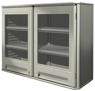 Feature a rugged aluminum internal frame, dent-resistant polymer shell, clear doors, adjustable shelves  |  1306-88 displayed