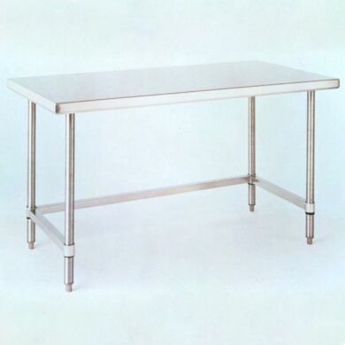 Solid-top 304 stainless steel cleanroon table from Metro with 3-sided 