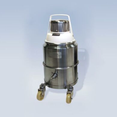 Standard cleanroom vacuum from Nilfisk is made of stainless steel and weighs less than 20 lbs  |  1764-36 displayed