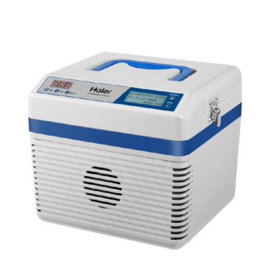 Active cooling Constant Temperature Transport Cooler #HYZ-8ZA with alarm and cold chain monitoring accommodates 8 blood bags; features an LED digital display an  |  1720-97 displayed