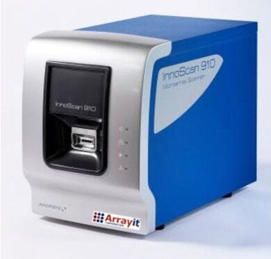 Single slide capacity InnoScan 910 Microarray Scanner with 2-color fluorescence and 532 nm and 635 wavelengths  |  