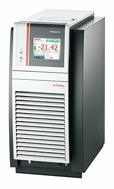 Presto A40 Temperature Control System by Julabo features a touchscreen, multiple data ports and an integrated programmer for versatile control  |  2440-06 displayed