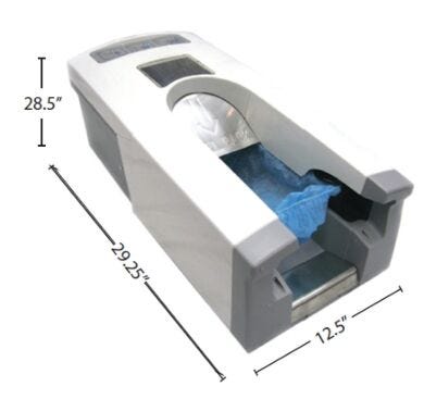 Small Automatic Shoe Cover Dispenser  |  3619-01 displayed