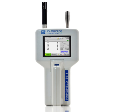 Lightweight 6-channel airborne particle counter with a sensitivity range from 0.3 - 25.0 μm ideal for spot-checking critical environments and cleanrooms