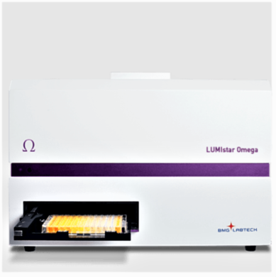 BMG LabTech LUMIstar Omega Dedicated Microplate Luminometer with top and bottom readings, 5 measurement modes and measurements up to 384-well plates  |  8000-90 displayed