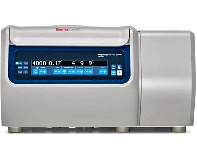 Benchtop 1.6L Megafuge ST1R Refrigerated Clinical Centrifuge by Thermo Fisher Scientific have a max 15,200rpm, 6-program memory and optional rotors  |  6707-99 displayed