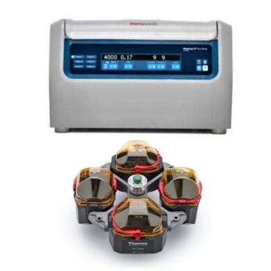 4L Benchtop Megafuge ST4 Plus Ventilated Centrifuge Packages by Thermo Scientific with TX-1000 rotor, lids and adapters for cell culture and blood tubes