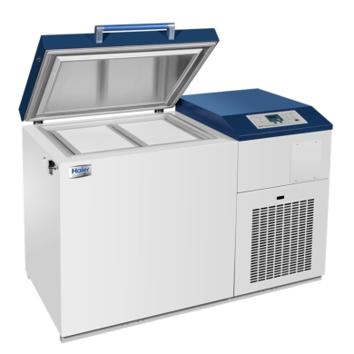 Economical and safer alternative to LN2 refrigeration systems, -150ºC Cryogenic Chest Freezer stores biological samples and electronic products for testing  |  1720-91 displayed