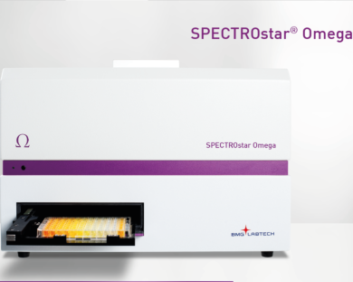 Upgradable, flexible SPECTROstar Omega Absorbance Plate Reader UV/VIS Spectrometer with two built-in reagent injectors  |  8000-88 displayed