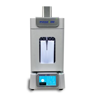 Pulse 650 Ultrasonic Homogenizer by Benchmark Scientific enables stacking of the sound proof enclosure and controller; processes samples from 0.1ml to 500ml  |  5323-77 displayed