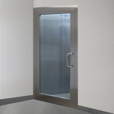 Left hand reverse stainless steel door with full view tempered glass window  |  6603-83-R displayed