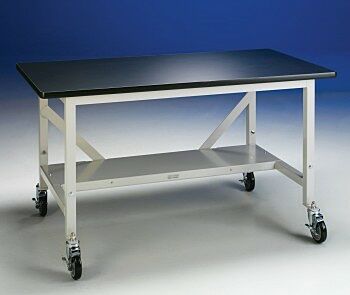 Stationary and mobile adjustable-height stands for Protector and Precise Glove Boxes (mobile stand shown with 5