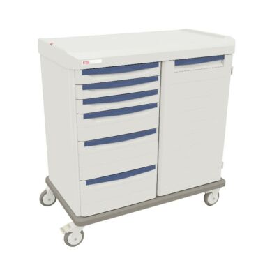 Antimicrobial medical double-bay mobile shelf with left and right bays  |  1306-82 displayed