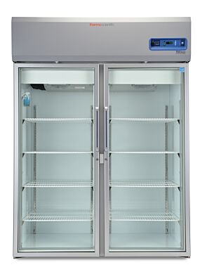 Double-glass door 1447L TSX High-Performance Refrigerator by Thermo Fisher Scientific with 8 shelves and casters; GMP Clean Room Class A/ISO 6 compatible  |  1621-11 displayed