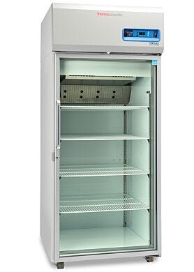 Single-glass door 827L TSX High-Performance Refrigerator by Thermo Fisher Scientific includes 4 shelves and casters; GMP Clean Room Class A/ISO 6 compatible  |  1621-09 displayed