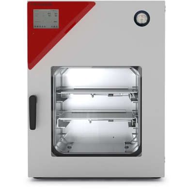 Explosion-proof 1.9 cu. ft. VDL-56 Vacuum Drying Chamber with ATEX-compliant safety feature ideal for drying flammable solvents; includes 2 expansion racks