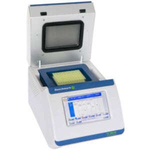 TC 9639 Thermal Cycler by Benchmark Scientific with an intuitive, icon-driven interface, a large color touchscreen and multi-format blocks for tubes and PCR str | 2829-38 displayed