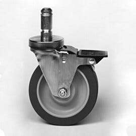 Super Erecta stem casters by Intermetro features stainless steel washable casters with foot brake | 2650-97 displayed