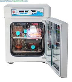 H3565 SureTherm Incubator provides precise temperature and CO2 control with 6 sided heating distribution system and low speed internal fan