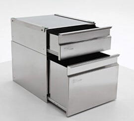 Drawers; 304 SS, Left Mounted for TUI Work Stations and Hoods