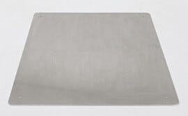 Stainless steel shield, installed on the floor of a plastic desiccator chamber, protects against scratching | 1976-06 displayed