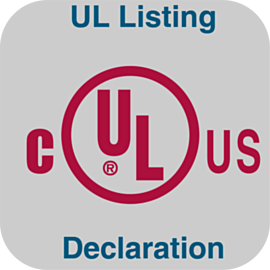 UL Listing Declaration for Desiccator, Storage Cabinets, Gloveboxes