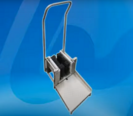 Ideal for use in the food industry, BSX100 Manual single Boot Scrubbers built with a solid stainless steel frame and removable brushes for easy cleaning | 5608-PP-03 displayed