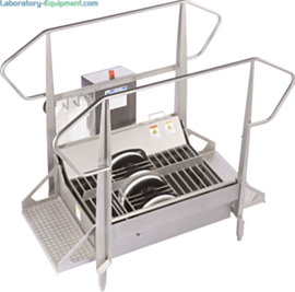 Stainless steel BSX800-DAF Compact Walk Through Dual Wet Boot Scrubber for medium traffic applications include 2 ½" side disc brushes  |  5608-28 displayed