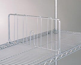 Chrome-plated dividers enhance organization and protect material from sliding across shelves during transit | 1301-86 displayed