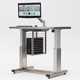CPU rack stores hardware underneath work station | 1741-18 displayed