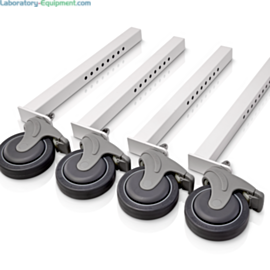 Heavy-duty caster kit by Labconco with four 5" diameter toe-locking nylon casters are chemical resistant, easy to clean and has a 1,500 lb. maximum load, 519010